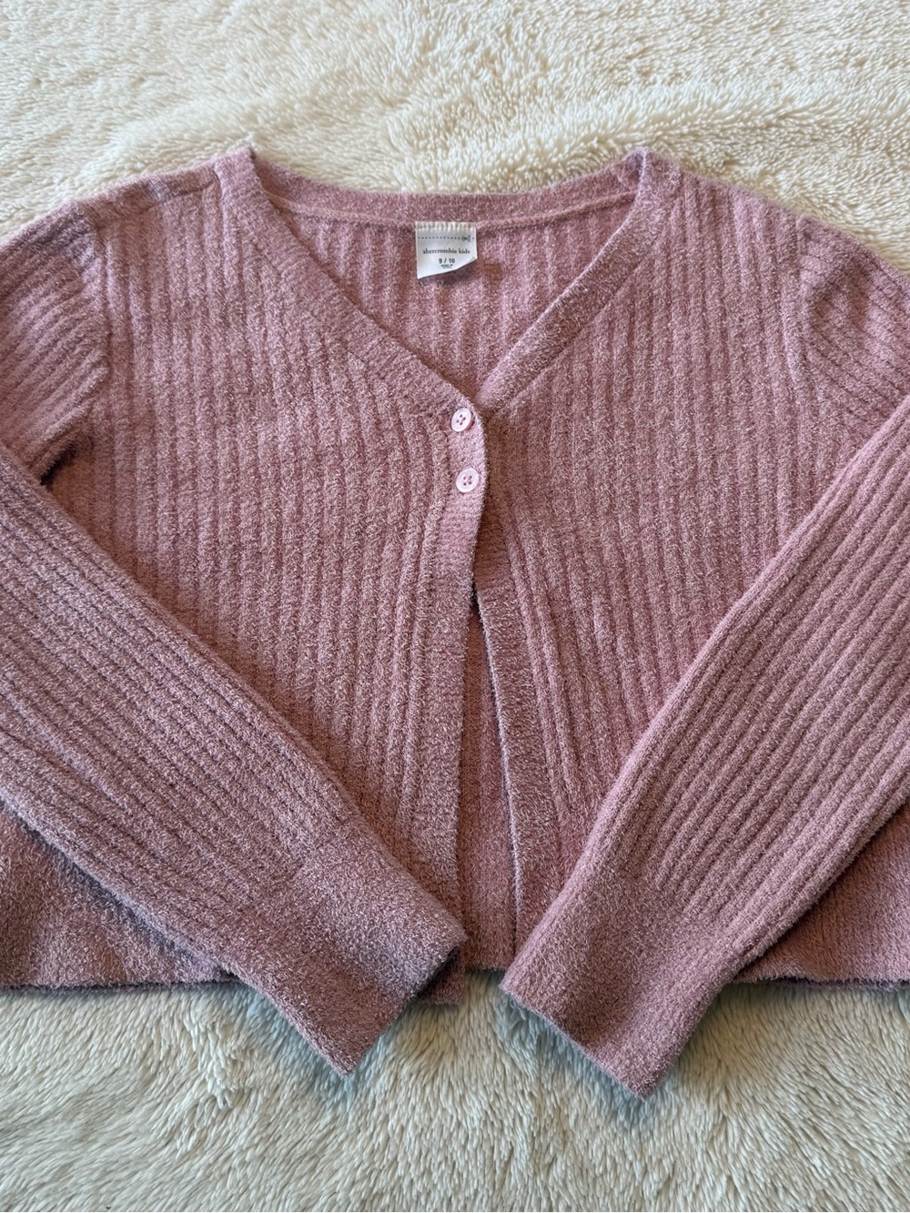 Abercrombie Kids Girls Pink Cardigan Sweater Size 9/10 Vintage Style Y2K
